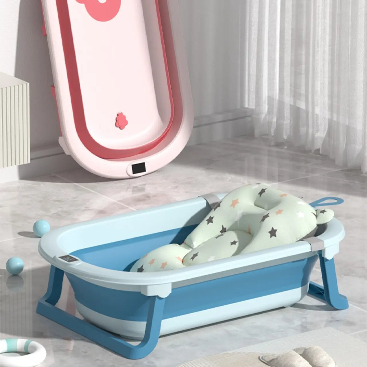 Tina Bebé Plegable con Termómetro