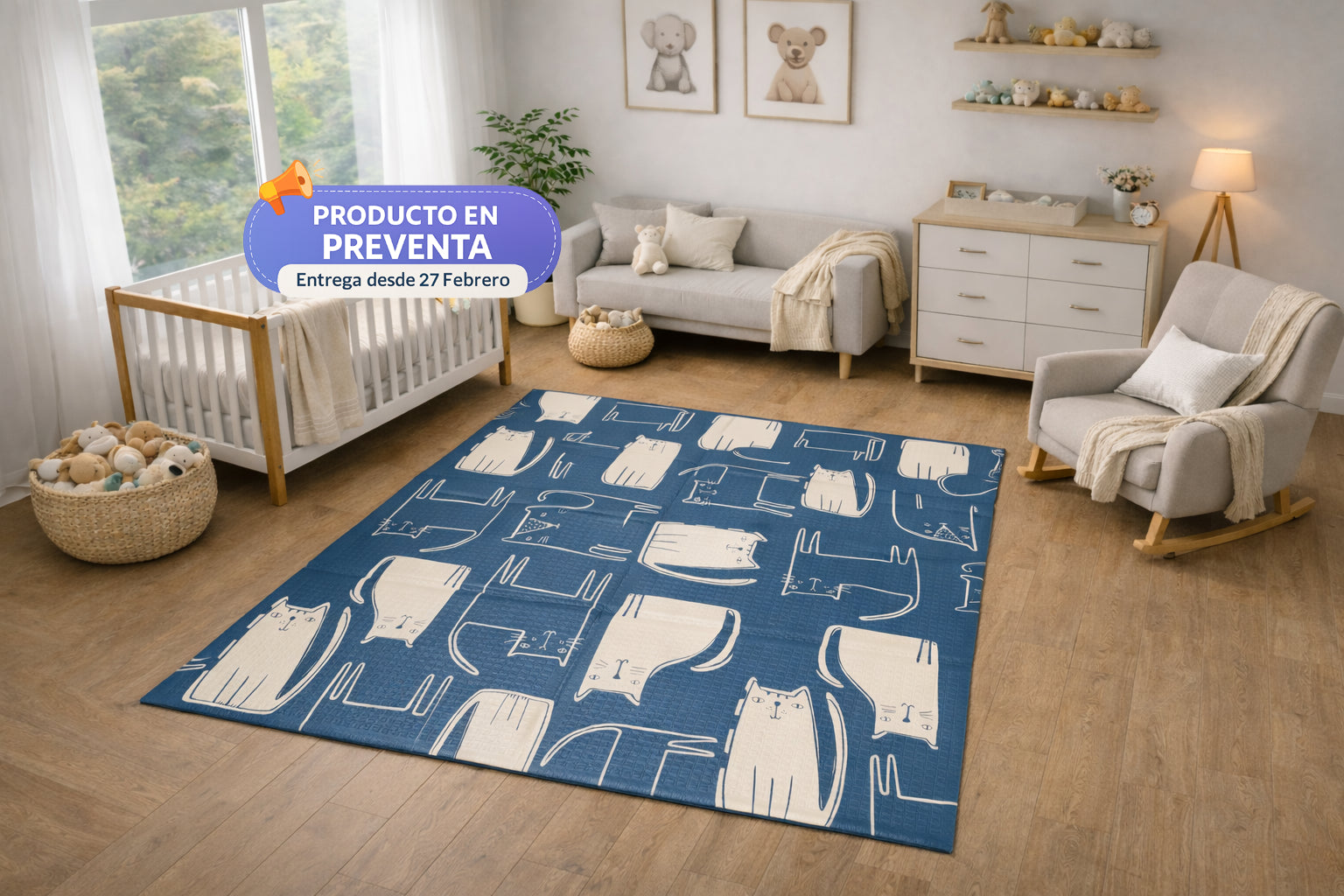 Gatitos - Alfombra para bebé 10mm (Preventa)