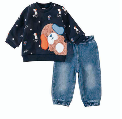 Conjunto bebito dog con jeans