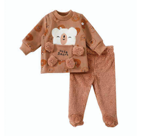 Conjunto bebito oso café