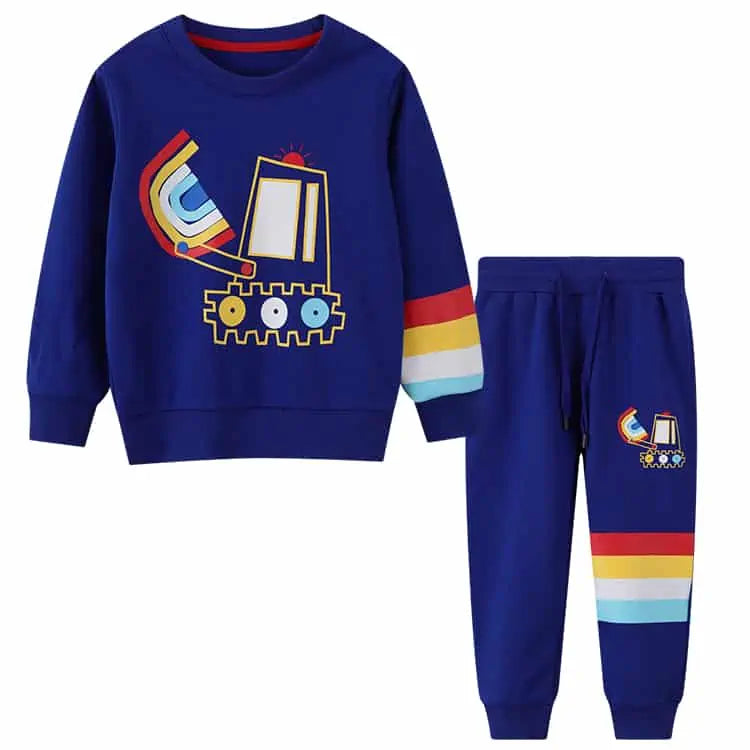 Conjunto 2 Piezas Algodón excavadora azul