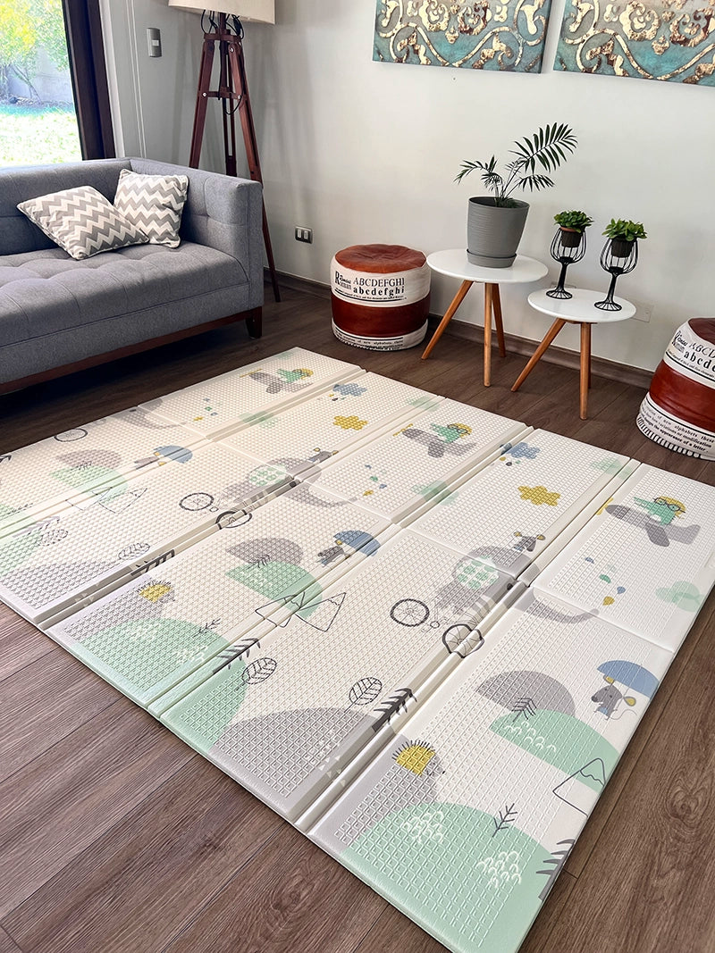 Alfombra antigolpes para niños pequeños, cuidado infantil, alfombra para gateo, crianza respetuosa