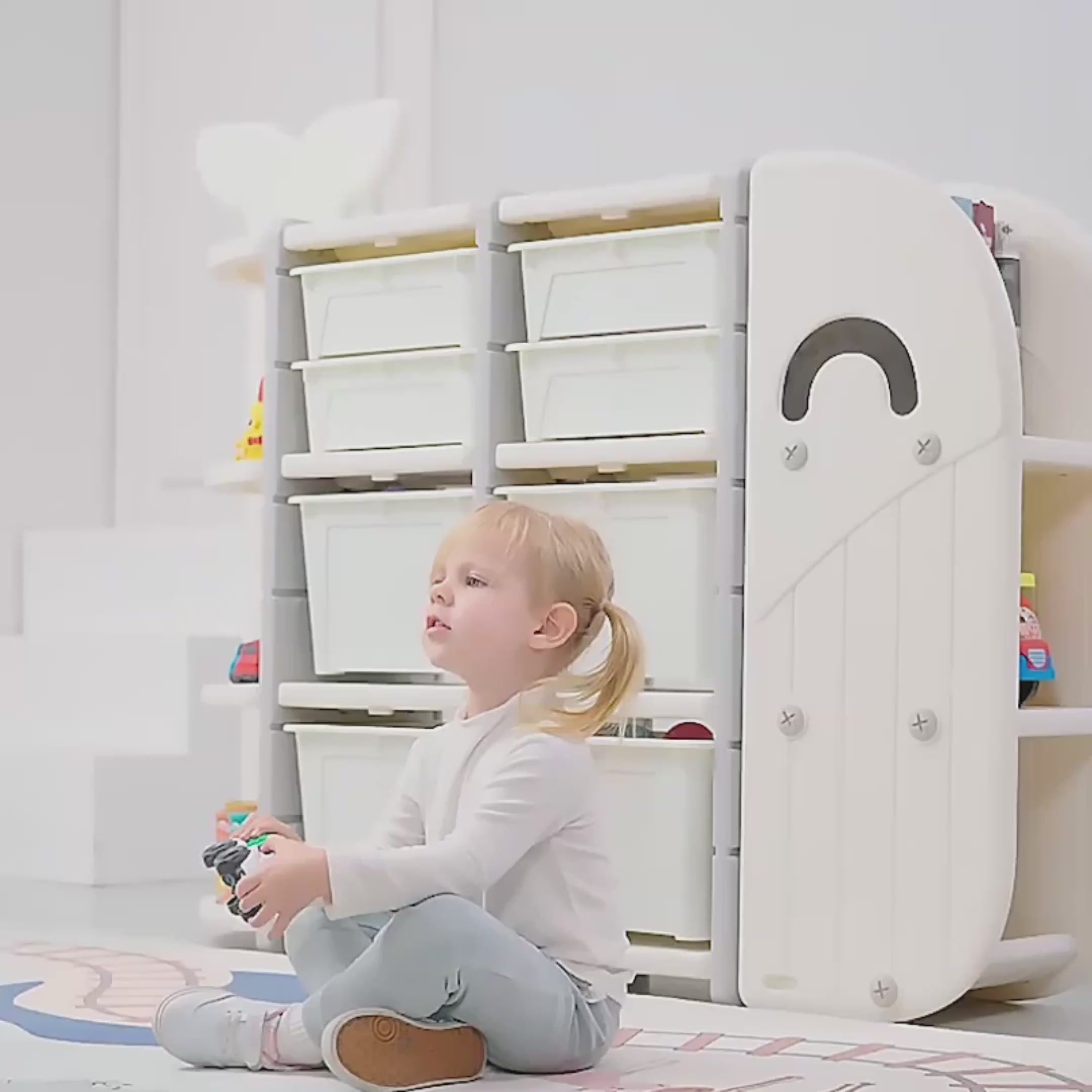 Cargar video: Organizador de juguetes diseño ballena