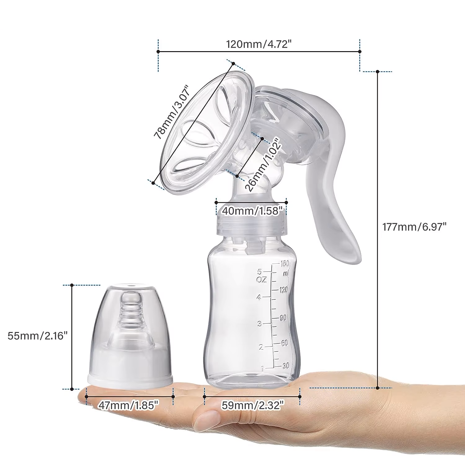 Extractor de leche manual 150ml