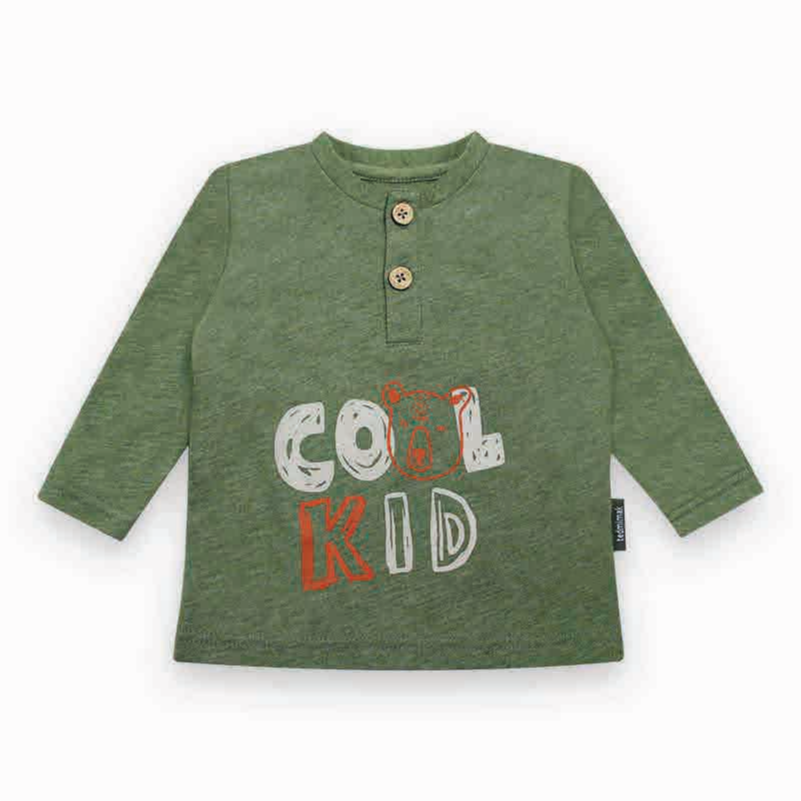 Polera Manga Larga Verde Algodón - 3 Meses