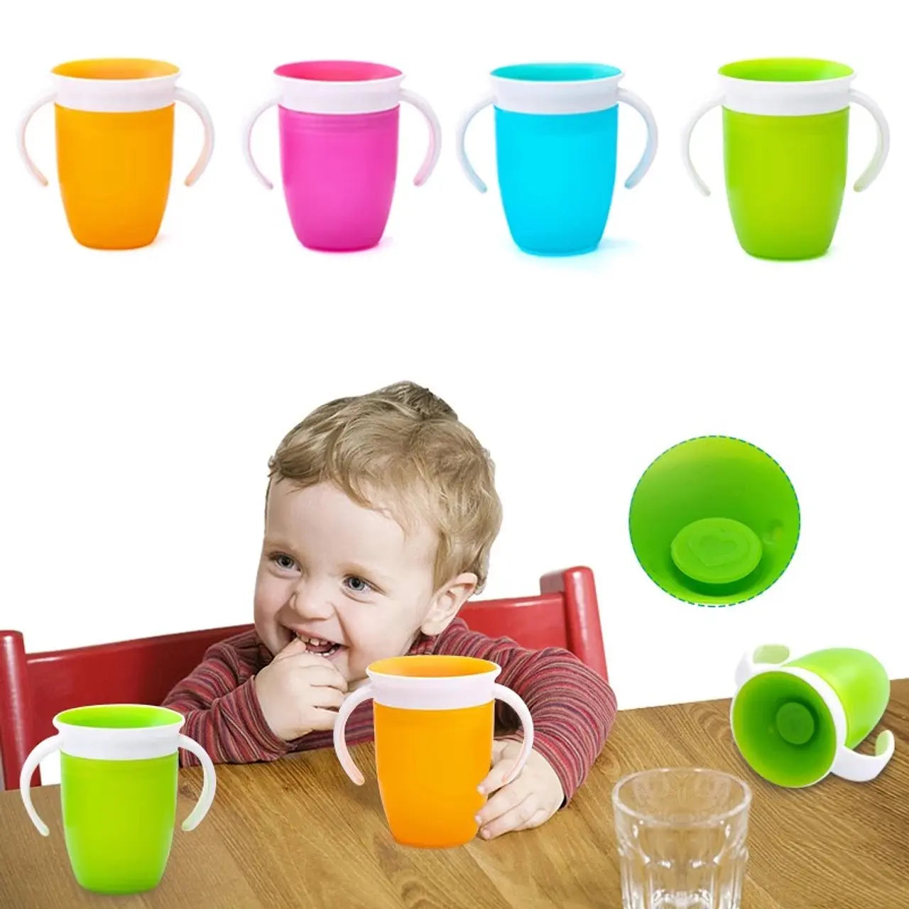 Vaso Antiderrame Liso 360° con Asas