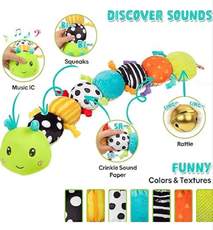 Peluche Cuncuna musical colorida 50 cm