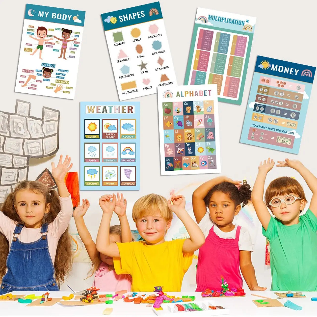 Set 16 Póster de Aprendizaje  Niños