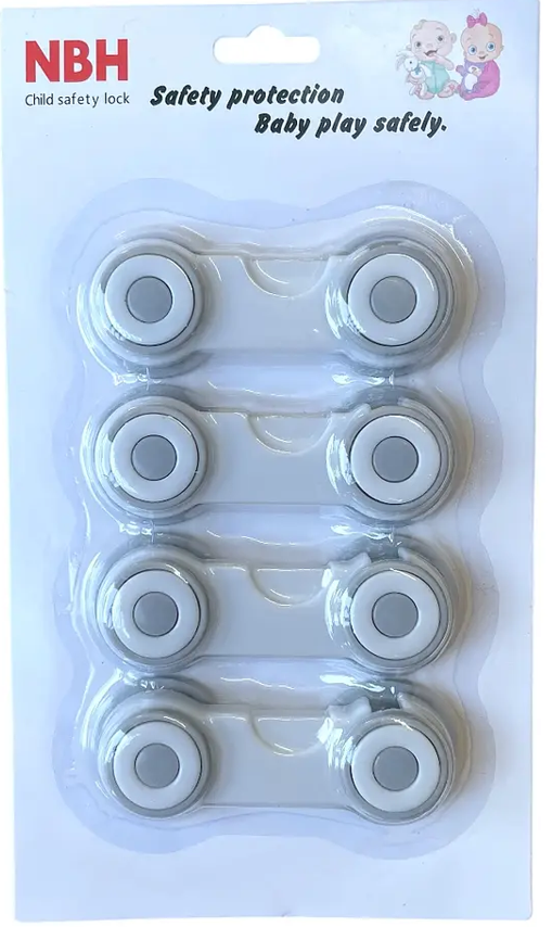 Pack 4 Pcs Seguro para Cajones o Puertas