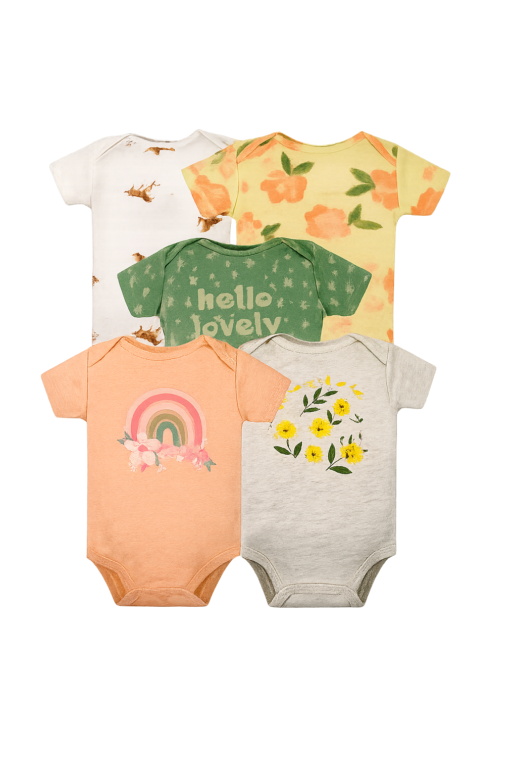 Set 5 Bodys Manga Corta Arcoiris