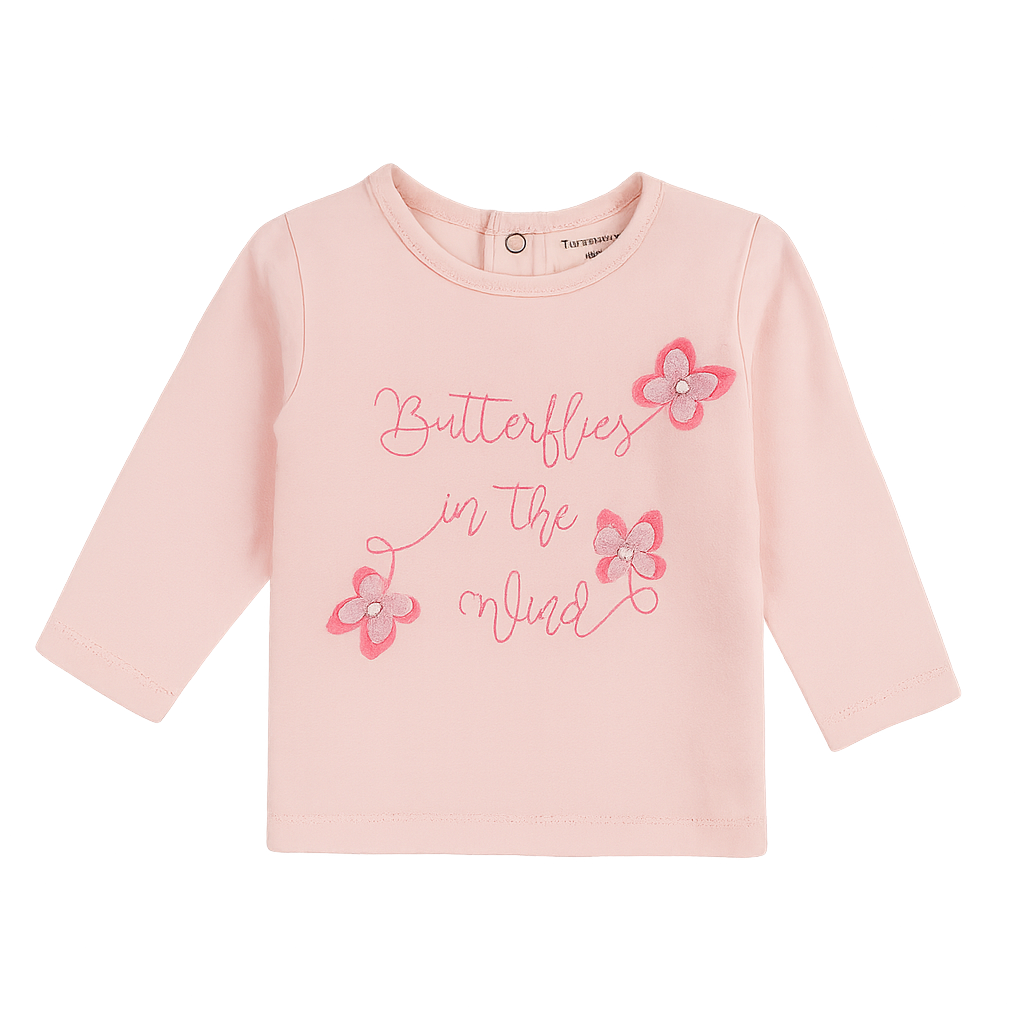 Polera Manga Larga Rosa Algodón - 3 Meses