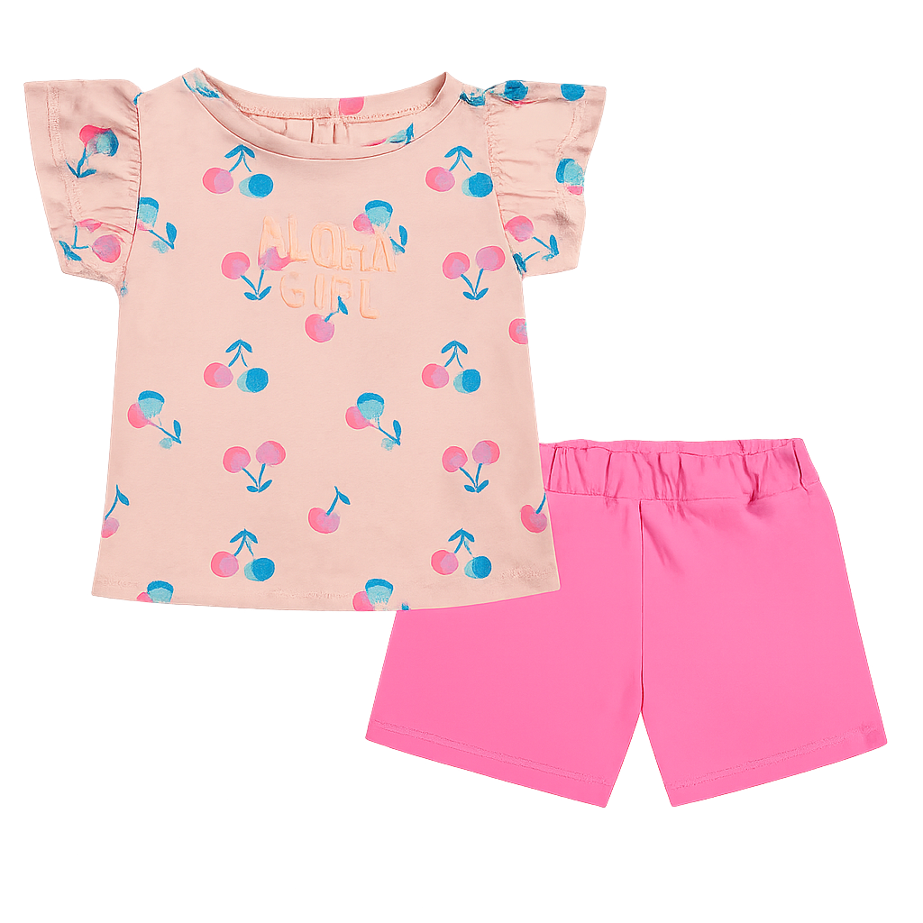 Conjunta Beba Short y Polera Algodón - 6 Meses