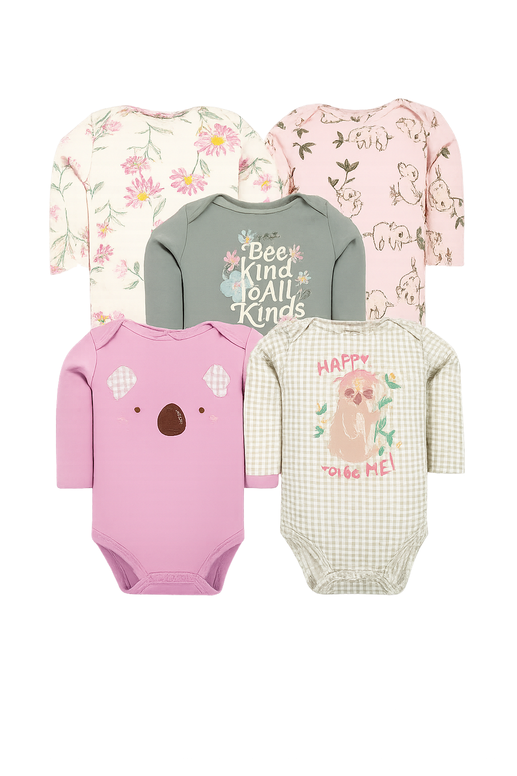 Set 5 Bodys Manga Larga Koala