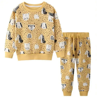 Conjunto 2 Piezas Algodón Animales Amarillo